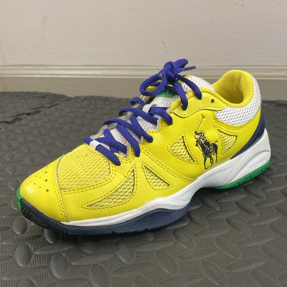 Polo Ralph Lauren by New Balance 696 Men’s Sneakers Athletic Yellow size 7 - Picture 4 of 11